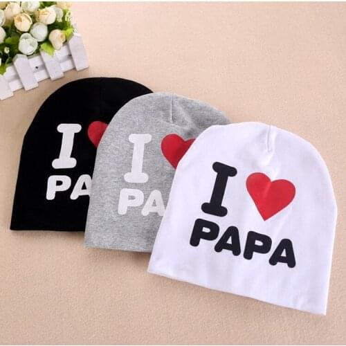 Unisex Cotton Beanie Baby Hat cute baby Kids Caps Infant Cotton Baby Hats Beanies Cap Toddler Boys Girls I love Mom And Dad Cap