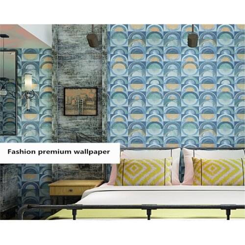 Beibehang Nordic wallpaper nostalgic abstract geometric restaurant internet cafe KTV living room bedroom background wall paper