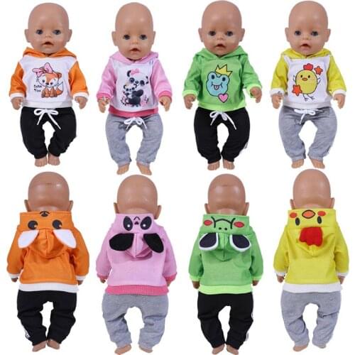 Baby Doll Boy Clothes 17 Inch Baby Dolls Hoodie Sport Wear Children Girl Gifts