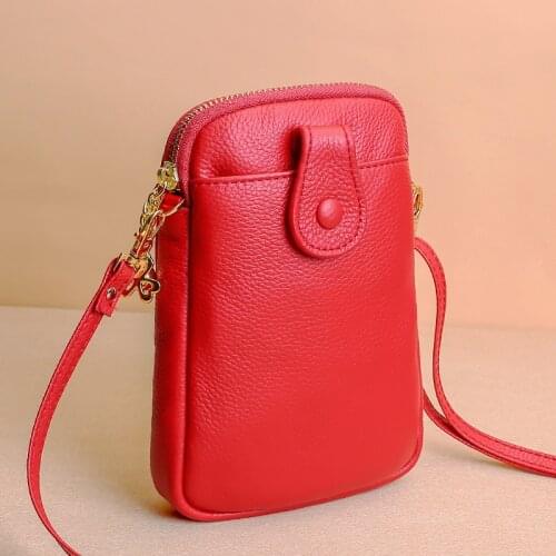 Genuine Leather CrossBody Bags Women Casual Cow Leather Womans Phone Bag Girl Ladies Solid Shoulder Messenger Bag MINI Clutch