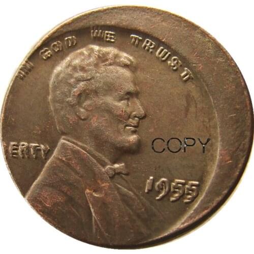 US One Cent 1955 Double Error with An Off Center Error Rare Copy Coins