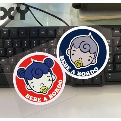 XY Spain Baby on Board Warning Baby in Car Truck Auto Motor Sticker Decal Reflective Type Funny Car Stickers