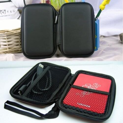 YOC-Portable Hard Disk Drive Shockproof Zipper Cover Bag Case 2.5" HDD Bag Hardcase Black
