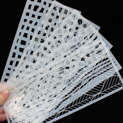YPP CRAFT 5pcs Slimline Stencils Layering Stencils for DIY Scrapbooking/photo album Decorative Embossing DIY Paper Cards Crafts