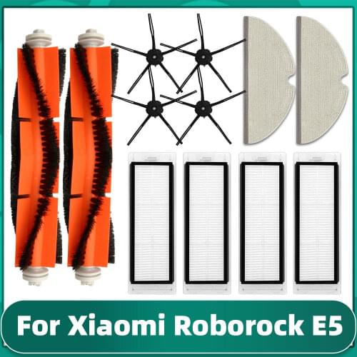 Replacement Main Side Brush HEPA Filter Mop Cloth for Xiaomi Roborock E5 Robotic Vacuum Cleaner Accessories Spare Parts