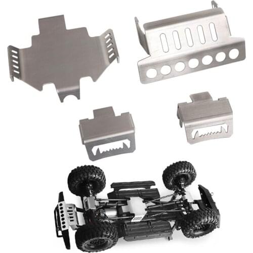 TRX4 1.5mm Thick Stainless Steel Chassis Armor Axle Front Bumper Gearbox Base Protection Plate for 1/10 RC Crawler Traxxas TRX-4