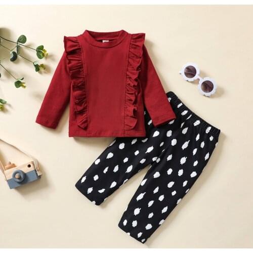Ma&Baby 6M-4Y Toddler Infant Kid Baby Girls Clothes Set Ruffles Long Sleeve Tops Pants Outfits Spring Autumn Clothing DD40