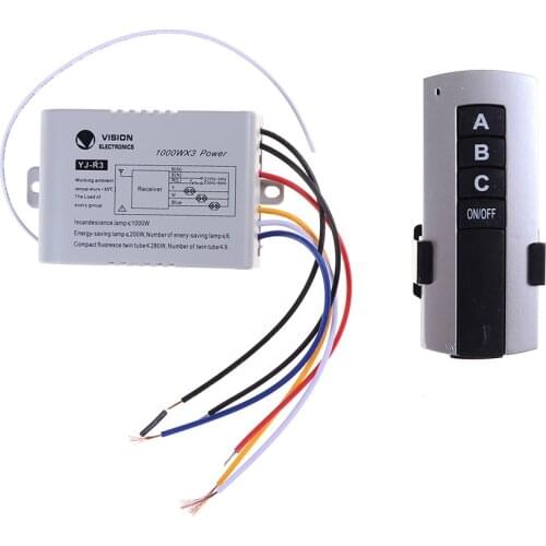 1Set High Quality 3 Channel Wireless Remote Control Switch Digital Remote Control Switch for Lamp & Light 23A12V