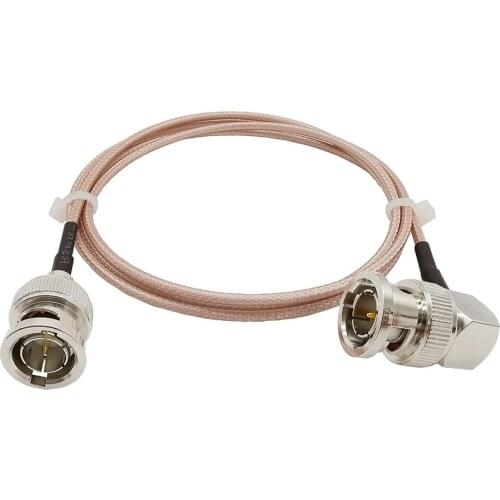 1Piece Right Angle BNC Male to BNC Male Plug 75 Ohm RG179 Pigtail Cable Connector for HD-SDI 3G-SDI Vedio CCTV Camera Camcorder