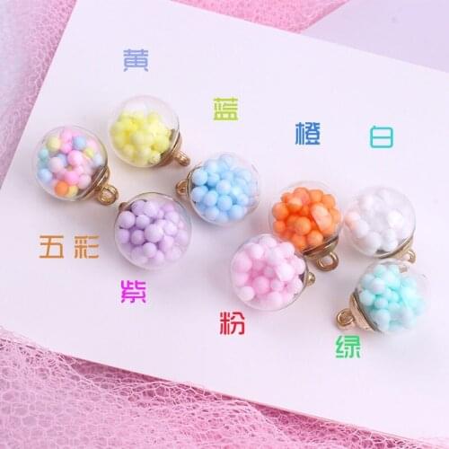 10pcs Charms Bubble Foam Transparent Glass Ball 16mm Pendants Crafts Making Findings Handmade Jewelry DIY for Earrings Necklaces
