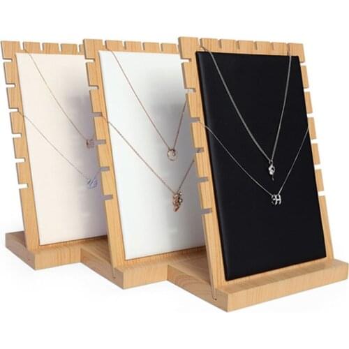 2019 New Fashion Wood PU Detachable Jewelry Organizer Stand Necklace Bracelet Holder Rack