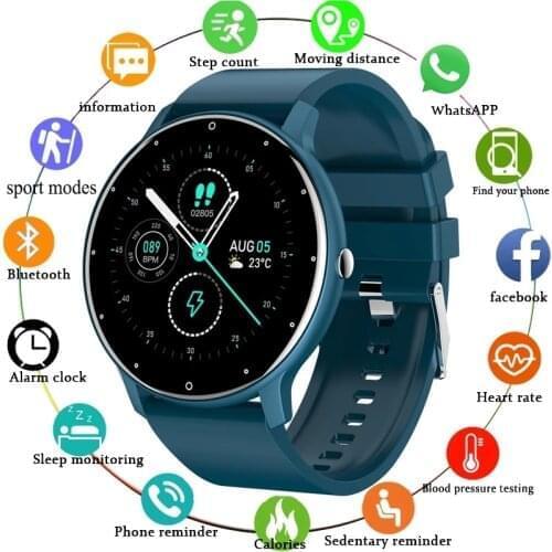 2021 New ZL02 1.69 Inch Smart Watch Men Full Touch Fitness Tracker Waterproof Sports Women Smartwatch For huawei Xiaomi Phone