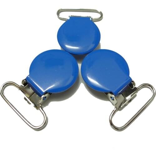25pcs 1'' 25mm #18 Royal Blue Enamel Round Suspender Clips