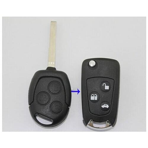 3 Buttons Blank Modified Flip Folding Remote Key Shell For Ford Focus FOB Case with logo