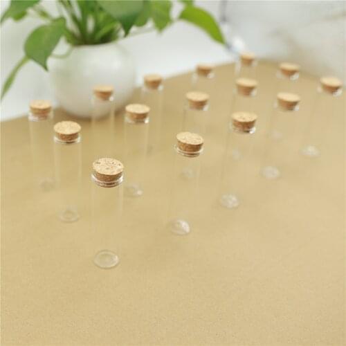 50pcs/lot Mini Glass Bottle 22*80mm 20ml Test Tube Cork Stopper Spice Bottles Container Small DIY Jars Vials Tiny Bottles glass