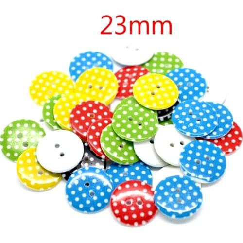 50Pcs Random Mixed Round Dot Resin Sewing Buttons For Kids Clothes Scrapbooking Decorative Botones Handicraft DIY Accessories