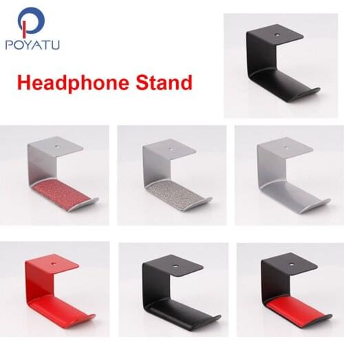 POYATU Sticker Acrylic Headphone Bracket For JBL Wall Mounted Headset Holder Hanger For Marshall Under Desk Hook Sticky Display
