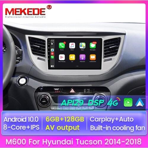 6+128 Android 10.0 NO DVD 2 Din Car Radio Multimedia Video Player Navigation GPS for Hyundai Tucson IX35 2015 WIFI Bluetooth FM