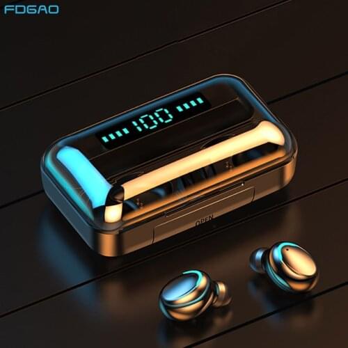 Wireless Headphones TWS Bluetooth 5.0 Earphones 9D Hifi Stereo Sports Waterproof Headphone LED Display with Microphone Headsets