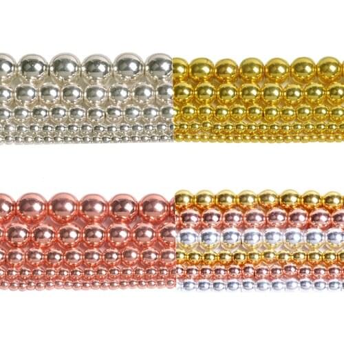 Natural Stone Hematite Beads Round Loose Beads 3mm 4mm 6mm 8mm 10mm DIY Necklace Bracelet Jewelry Making Accessories