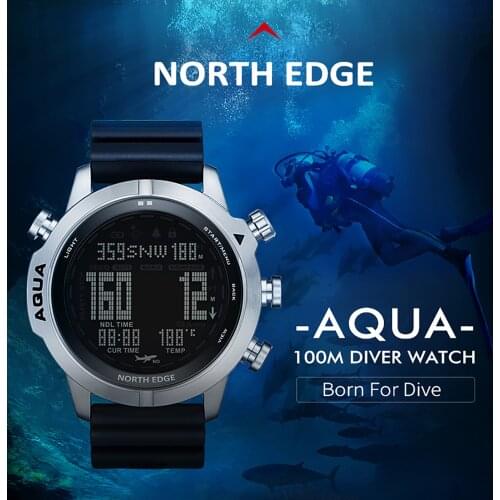 Mens Dive Computer Watch Waterproof 100M Smart Digital Free/Scuba Diving Watches Altimeter Barometer Compass Temperature Clock