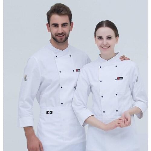 Black Long Sleeve Master Cook Work Uniforms Restaurant Hotel BBQ Kitchen High Quality Workwear Clothing Food Service Chef Tops