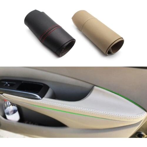 For Honda City 2008 2009 2010 2011 2012 2013 2014 4pcs/set Car Door Handle Armrest Panel Microfiber Leather Cover