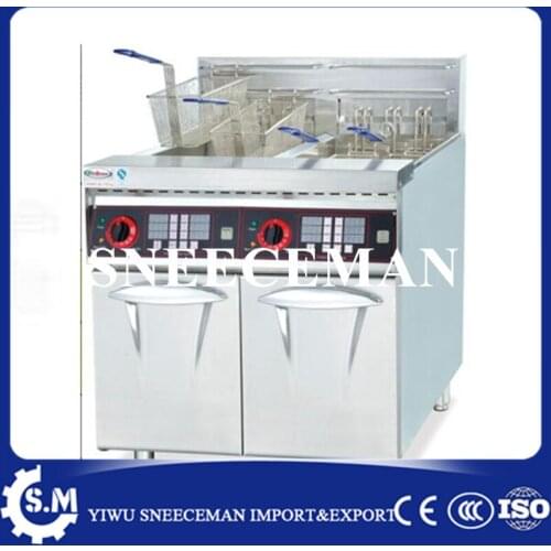 56L Electric 2 Tanks Fryer 4 Baskets Vertical double cylinder double screen electric deep fryer maker machine