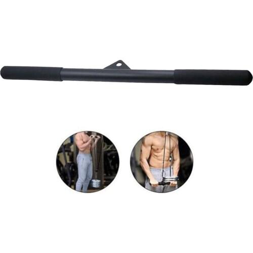 Fitness Tricep Press Down Bar Attachment with Rotation Rubber Handle Pulley