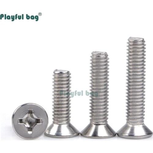 Playful Bag Land Skateboard screw M5 stainless steel countersunk head screw 304 cross flat head bolt machine thread screw AMB15
