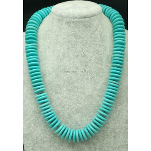 Howlite green turquoise roundel 4*18mm necklace 20inch whjolesale beads FPPJ