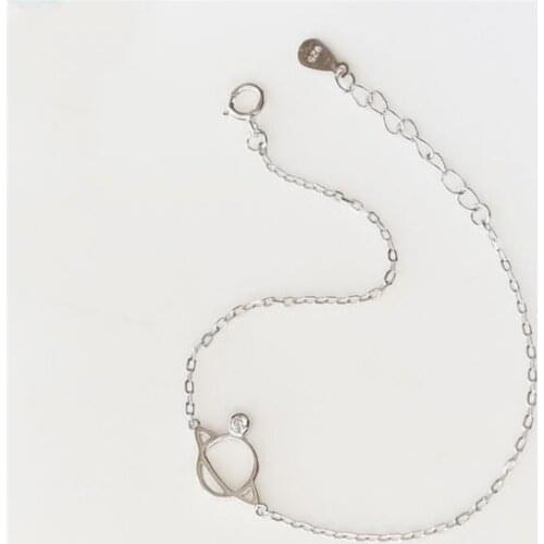 2021 Trend Hollow Planet Moissanite Personality 925 Sterling Silver Adjustable Chain Bracelets For Women Girls Gifts SB088