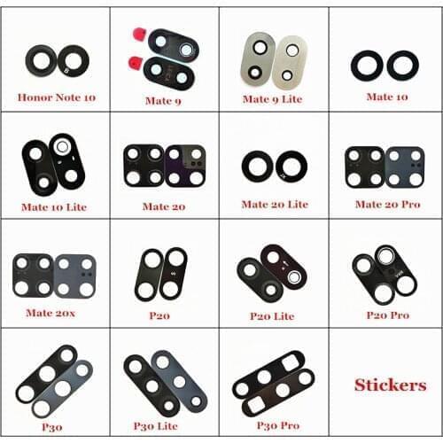 100pcs/Lot Rear Back Camera Glass Lens Cover with Sticker For Huawei Honor Note 10 Mate 20 x Pro 10 9 Lite P30 P20 Pro Lite