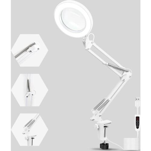 5X Magnifying Glass Desk Lamp Magnifier Light for Reading Hobbies Crafts Tattoo