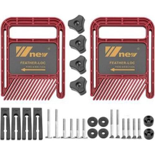 New Long Version Double Feather Loc Board Set for Flip Engraving Machine Table Saw Band-Saw Miter Gauge Slot Woodwork Tools -Red