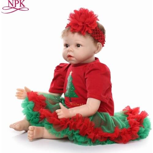 NPK New design 22inch reborn baby doll silicone vinyl soft real touch realistic doll Christmas Gift doll