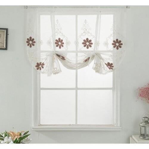 Sheer Curtain Decorative Beautiful Polyester Embroidery Flower Window Tulle Drape Home Decoration Accessories Supplies