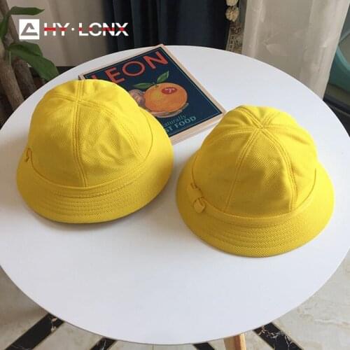 Spring Summer New Child Baby Cotton Breathable Fashion Cute Bucket Hat Boy Girl Monochrome Adjustable Fisherman Hat