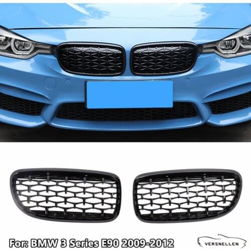 Diamond Style Car Racing Grills for BMW E90 318i 320i 325i 3 Series 2009 2010 2011 2012 Front Kidney Grilles Black & Chrome