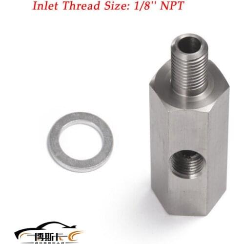 Stainless steel 1/8'' BSPT Oil Pressure Sensor Tee to NPT Adapter Turbo Feed Line Gauge T