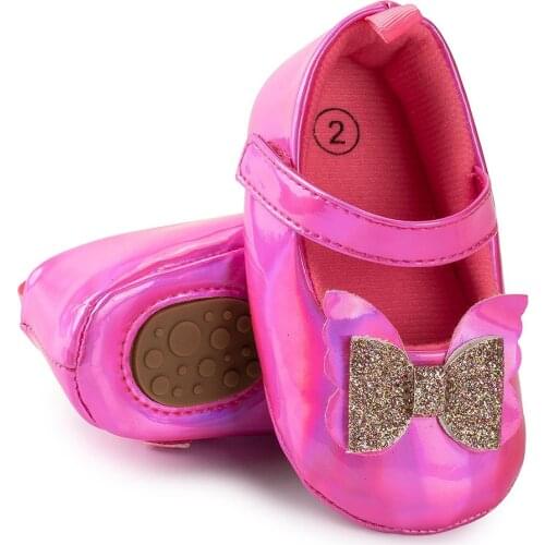 New Baby Girl Shoes Sequined Infant Girl Soft Sole Shoes Princess Crib First Walkers Toddler Kids Blingbling Crib Shoes Bow