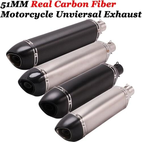 460mm 560mm Motorcycle Racing Universal 38-51mm Escape Carbon Fiber Muffler Silencer Tip Tail Pipe YOSHIMURA Can Baffler Pipe