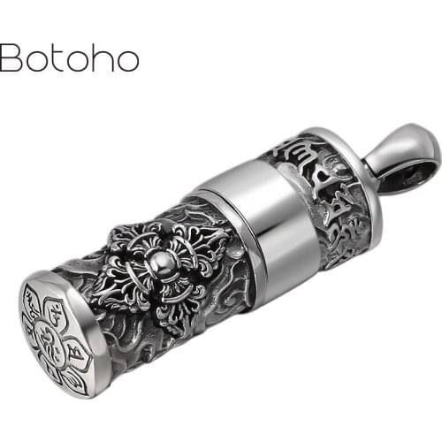 Vintage Festival Gift lighter Pendant 925 Sterling Silver Buddha Mantra Vajra Women Men Necklace Pendant Jewelry 2021 New