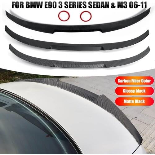 Rear Trunk Matte /Glossy Black/carbon fiber Color Glossy Painted Air Splitter Spoiler For BMW E90 3 SERIES SEDAN & M3 2008-2012