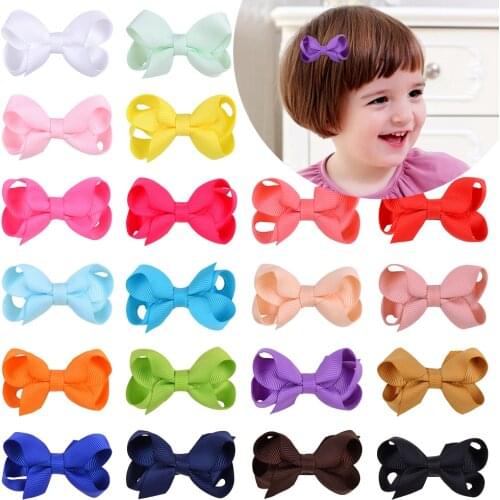 31Colors/Lot Solid Bowknot Hair Clips With Safety Hairpins Boutique Cute Barrettes For Girls Headwear Kids Hair Accessories 233