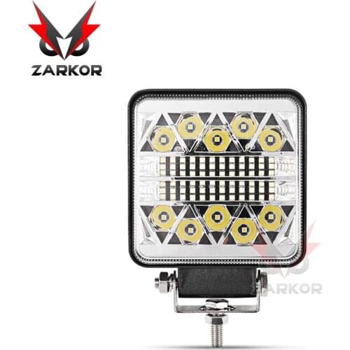 Zarkor 4'' 34LED Square Car Work Light 102w Off-road Spotlight Motorcycle Light IP68 6500K 6000lm Light Bar