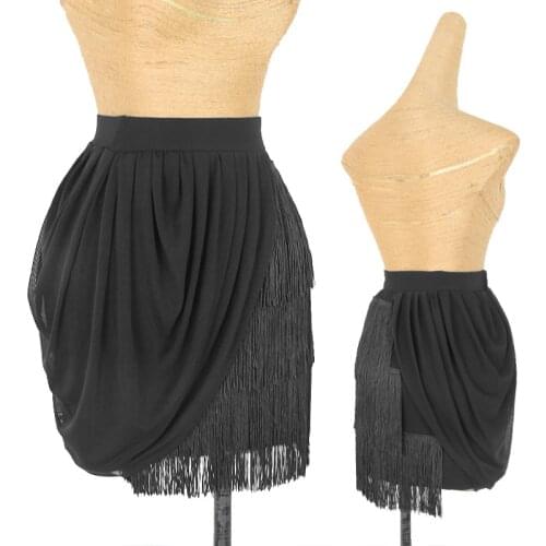 Latin Dance Skirt Adult Female Fringed Bag Hip Side Split Training Dance Skirt Cha Cha Rumba Samba Tango Salsa Clothes DNV13638