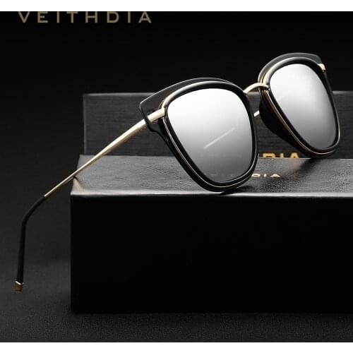 VEITHDIA Womens Sun glasses Polarized Mirror Lens Luxury Ladies Cat Eye Designer Sunglasses Eyewear For Women oculos 3038