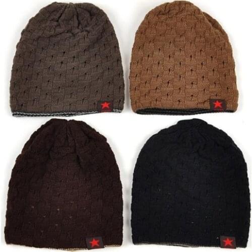 120pcs/lot winter use Star Warm knitted reversible beanie ski hat
