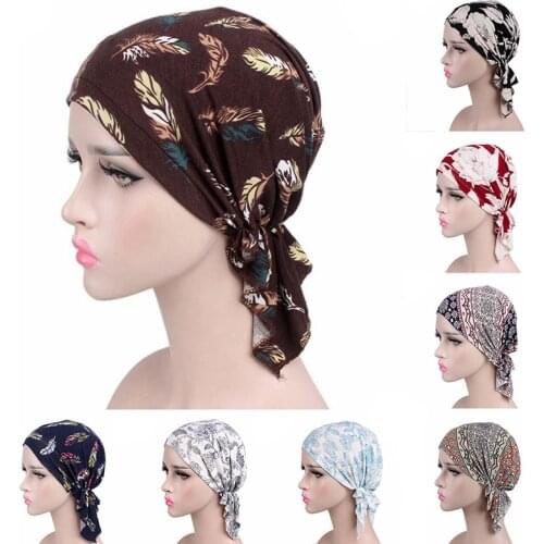1PC Thin refreshing sun shading decorative hat Women Muslim Turban Cancer Chemo Cap Stretch Wrap Beanie Head Scarf Cover Hats